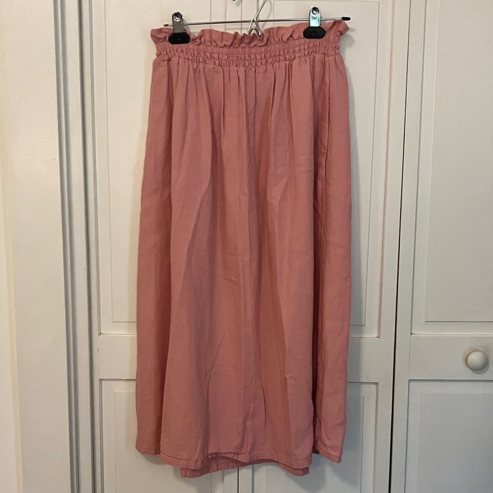 Linen mix Pink Women's Skirt